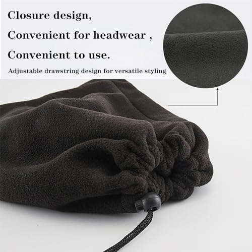 KEYRI 2 Piezas Braga para Cuello Bufanda Calentador, Braga para Cuello Invierno Windstopper Snood Mascarilla Deportiva Warm, Cálida Bufanda con Cordón Bufanda Tubular para Hombre Mujer (Negro + Gris)