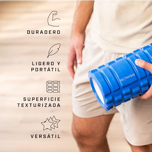 KG Physio Foam Roller - Rodillo Masaje Muscular para Piernas, Espalda y Brazos - Rulo Masaje Muscular Ultraligero Esencial para Liberar Tensiones Musculares - 33x12cm Rodillo Pilates