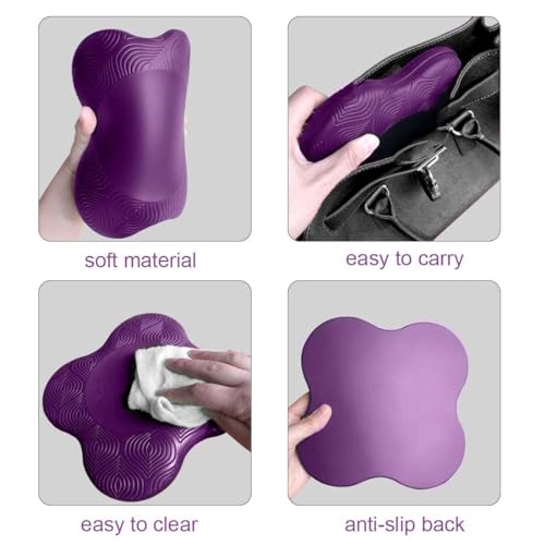 KGDUYC Esterilla Yoga,Yoga Mat,Yoga Accesorios,Esterilla Pilates,Estera de Soporte Plana Engrosada, Rodillera, codera portátil, Almohadilla para Rueda Abdominal (2 Pieza púrpura)