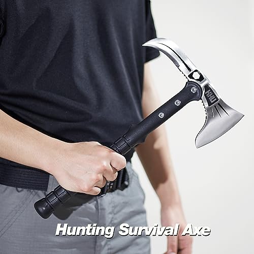 KHU Hacha Supervivencia Hacha leña Tomahawk Hacha Bushcraft Hacha de camping - Con Funda para Caza, Pesca, Camping, Outdoor, Supervivencia y Bushcraft