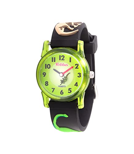 Kiddus Reloj Educativo de Calidad para niña y niño. Analógico de Pulsera, con Ejercicios Time Teacher para Aprender a Leer y Decir la Hora. Dinosaurios