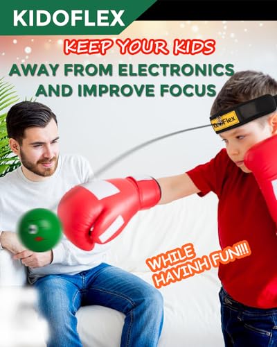 KidoFlex Pelota reflectante de boxeo, 4 unidades, pelota de entrenamiento de boxeo, pelota de boxeo con diadema, entrenamiento de velocidad adecuado para adultos/niños, el mejor equipo de boxeo para