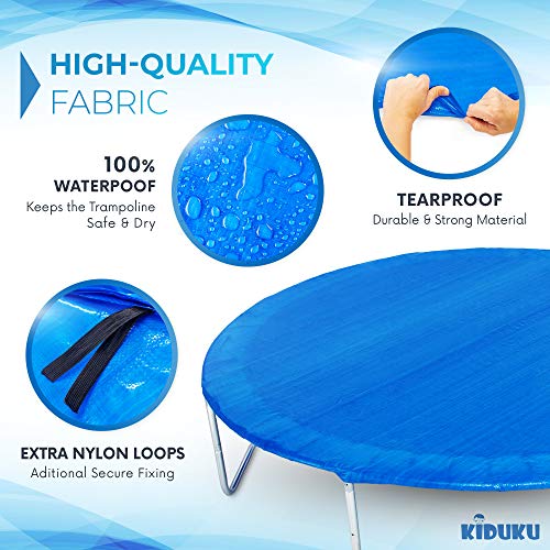 KIDUKU Funda Protectora para Cama Elástica 244-427 cm | Cubierta de Protección para Trampolín | Impermeable, Anti-Desgarros y Resistente a Rayos UVA