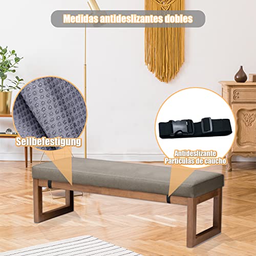 Kimgull CojíN para Banco De 5/8cm Grosor, Suave Cómodo CojíN para Columpio Asiento Banco, para Interiores Y Exteriores Silla De Banco JardíN Comedor Cocina (80X30X5CM Gris)