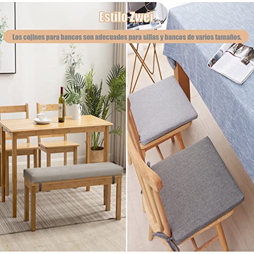 Kimgull CojíN para Banco De 5/8cm Grosor, Suave Cómodo CojíN para Columpio Asiento Banco, para Interiores Y Exteriores Silla De Banco JardíN Comedor Cocina (80X30X5CM Gris)