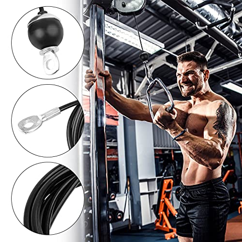 KINHARD 3M Cable de Acero para Fitness, Cable de Gimnasio Ajustable, LAT Sistema de Polea Desplegable de Elevación Accesorios de Cable para Cables Máquina Gym en Casa Equipo de Levantamiento de Pesas