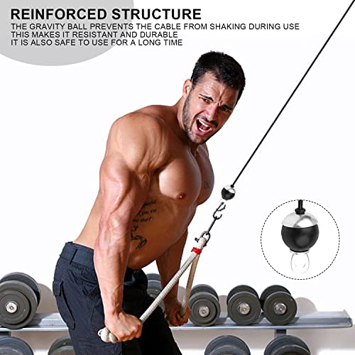 KINHARD 3M Cable de Acero para Fitness, Cable de Gimnasio Ajustable, LAT Sistema de Polea Desplegable de Elevación Accesorios de Cable para Cables Máquina Gym en Casa Equipo de Levantamiento de Pesas