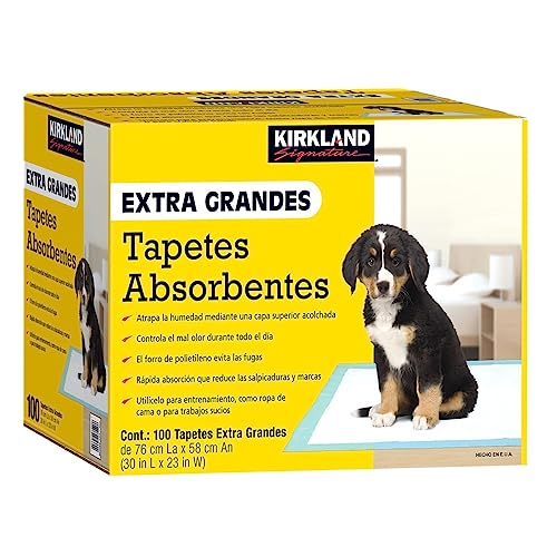 Kirkland Signature Almohadillas absorbentes extragrandes, 100 almohadillas grandes, 30 x 23 pulgadas (versión original)