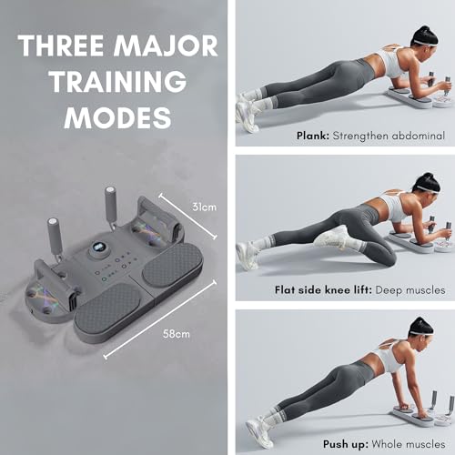 Kit Entrenamiento de Flexiones. Tabla de Flexiones Multifuncional con Goma Elástica de Resistencia y Barras. Set Fitness 3 en 1 con Cronómetro Digital para Ejercicio en Casa y Gimnasio.