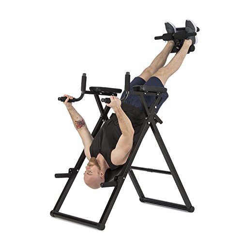 Klarfit Klar FIT Power-Gym Tabla de inversión - Banco de inversión para Flexiones, Entrenamiento 6 en 1, Fondos y alzar piernas, 22 Niveles de Altura, hasta 120 kg, Peso 32 kg, Negro