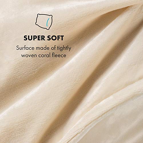 KLARSTEIN Slanket - Batamanta eléctrica con Mangas, Potencia 120 W, 3 Niveles de Potencia, Lavable a máquina, Longitud del Cable 230 cm, Temporizador Apagado, Forro Polar, 155 x 180 cm, Beige