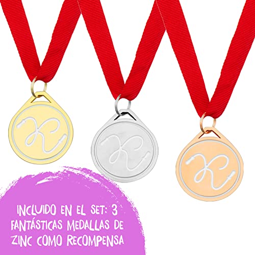 Kleintober Cuerda de Escalada Premium para niños I Juegos para Exterior e Interior I Incluye medallas motivacionales, guía con Ejercicios y Gancho de Seguridad I Juegos de Columpio y balancín