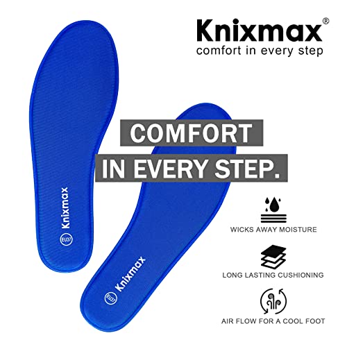 Knixmax Plantillas Memory Foam para Zapatos de Mujer y Hombre, Plantillas Confort Amortiguadoras Cómodas y Flexibles, Azul Marino EU 36…