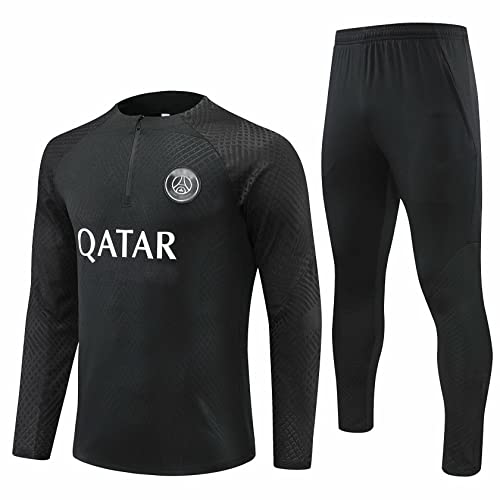 Kobzio 2022/23 Chándales de fútbol Paris,chandal niño de fútbol Chaqueta Entrenamiento y Pantalones de chándal Fitness Entrenamiento Deportivo Traje de Jogging Unisex color rayada 14 3XS