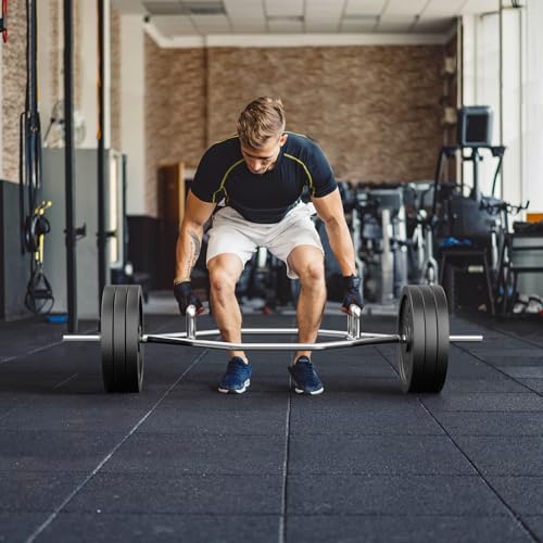 KOMFOTTEU Trap Bar, Barra de Pesas con Mango Plegable, Barra Hexagonal de Acero con Cierre de Muelle, Barra de Trampa de hasta 363 kg para Sentadillas, Peso Muerto, 142 cm