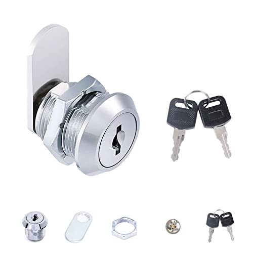 KOSHIFU Cerradura de Seguridad de Metal con 2 Llaves, 16 mm, Cerradura de Levas para Puerta de Armario Buzón Archivos Escritorio de Oficina