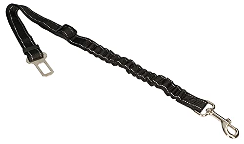 KOTARBAU® Cinturón de Seguridad para Perros, Correa elástica para Coche, con mosquetón, Negro, Ajustable de 55 a 102 cm, Cinturón con Banda elástica de absorción de Impactos