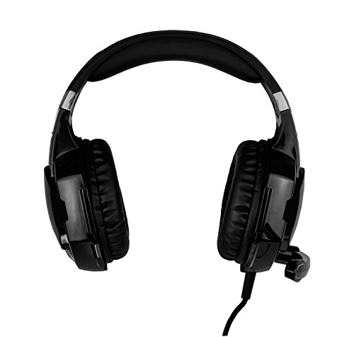 Krom Cascos Gaming KYUS -NXKROMKYS- Auriculares con micrófono, Sonido 7.1, Altavoces 50mm, Diadema Ajustable, Micro Flexible, USB, Compatible PC, PS4 y PS5, Negro