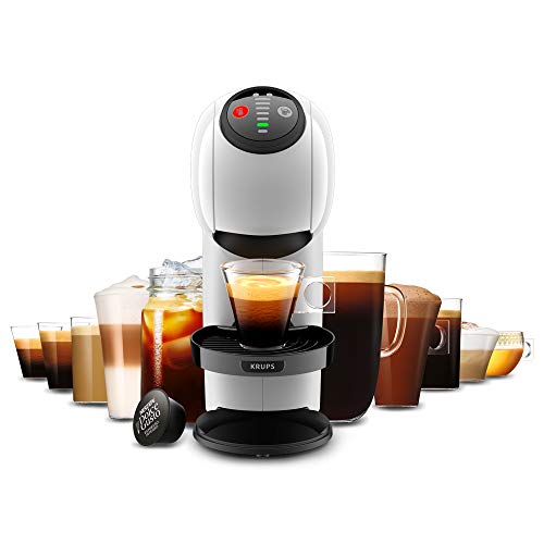 Krups Nescafé Dolce Gusto Genio S, cafetera de cápsulas para bebidas frías y calientes, Depósito de agua de 0.8 L, modo Eco, Thermoblock, apagado automático, blanco, KP2431