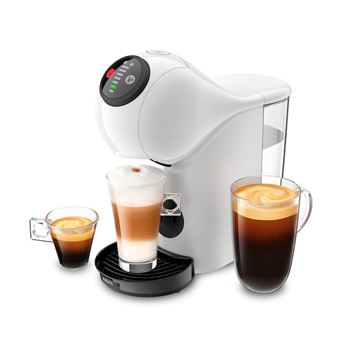 Krups Nescafé Dolce Gusto Genio S, cafetera de cápsulas para bebidas frías y calientes, Depósito de agua de 0.8 L, modo Eco, Thermoblock, apagado automático, blanco, KP2431