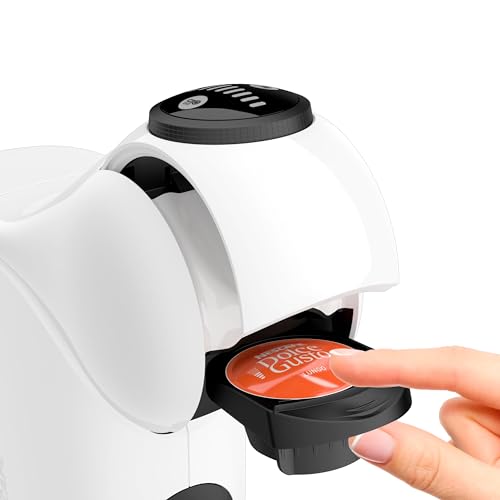 Krups Nescafé Dolce Gusto Genio S, cafetera de cápsulas para bebidas frías y calientes, Depósito de agua de 0.8 L, modo Eco, Thermoblock, apagado automático, blanco, KP2431