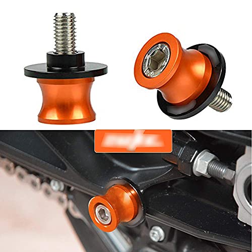 K.T.M Duke M10 Diabolos Universal - 2pcs Moto 10mm Brazos Oscilantes Tornillos del Soporte para Duke 125 200 250 390 690 790 990 1290 RC125 RC200 RC250 RC390 -Naranja