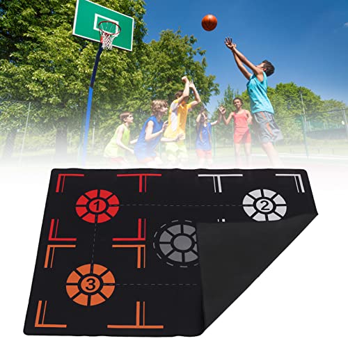 Kuuleyn Colchoneta De Entrenamiento De Pasos De Baloncesto, Colchoneta De Entrenamiento De Baloncesto De 2 Mm, Sistema De Entrenamiento De Baloncesto De Goma Negra Silenciosa para Niños En Casa