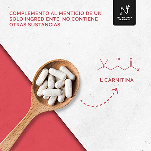 L- Carnitina quemagrasas potente. L-Carnitina pura en cápsulas. Quemagrasas Potente Natural. Aumenta tu Energía y mejora tu Rendimiento, Resistencia y Recuperación. 120 cápsulas vegetales.