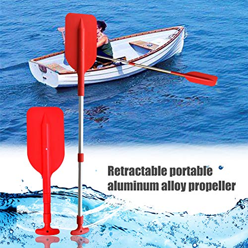 Lanmei - Remo telescópico para barcos hinchables, para kayak, barcos, deportes acuáticos, remo al aire libre, telescópico, portátil, aleación de aluminio