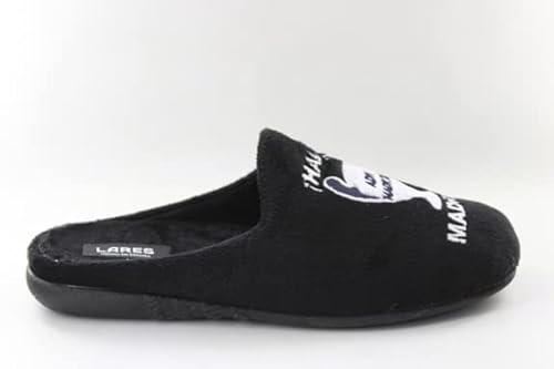 Lares Zapatillas Casa Hala Madrid para Hombre y niño Color: Negro Suapel. Talla: 43 Equipo de fubol Madrid. Campeones de Europa. 14 Champions. Suela Goma. Fabricadas en España.