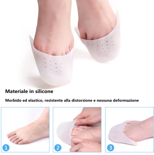 LATRAT 2 pares de pies consejos de silicona gel protector de puntas de silicona clásica para zapatos Ballet Danza Clásica Suave Pie Consejos Manguito con Aire Fori(Blanco)