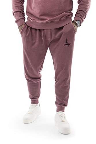 LAVENZO - Pantalones Chándal Hombre 100% Algodón, Tracksuit Pantalón Elegante, Ropa Casual Tamaño más Chándales Deportivos Vintage Niño, Idea de Regalo Cumpleaños, rojo, XXXXXL