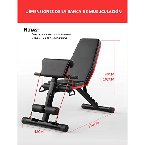 LAZY SPORTS Banco de Pesas Ajustable para Fitness Banco de Musculación Multifunción para Entrenamiento de Cuerpo Entero Banco Abdominales Plegable Banco Gimnasio (M-B)