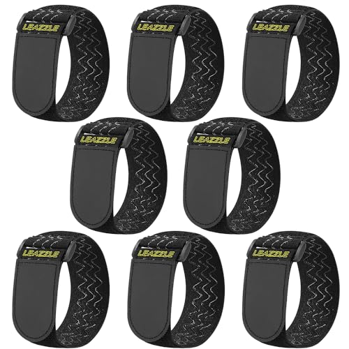 LEAZZLE Bandas de Correa Bandas Elásticas con Cierres de Gancho y Bucle(46 cm x 5 cm)8 Pcs Banda de Cierre con Hebilla Para Bicicletas, Coches, Herramientas de Jardín, Alargaderas, Mangueras