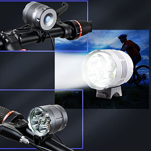 LED Luz Linterna LáMPARA Torch 5 X LED / 6000 lúmenes LED de Bicicleta/Bici lámpara Luz LED Frontal para Manillar de Bicicleta Bicicletas (5 focos, 3 Modos) con batería