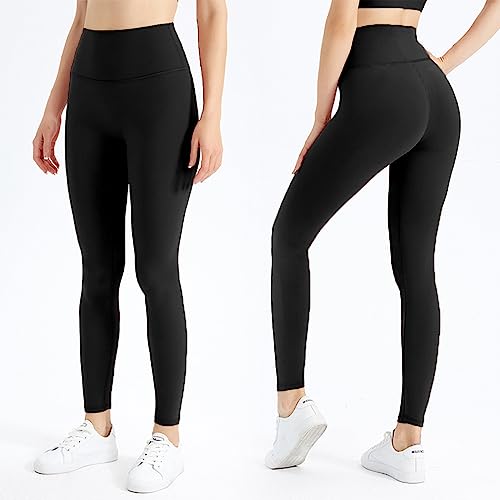 Leggins Deportivos Mujer, Leggings Push Up Cintura Alta Pantalon Yoga Anti Cellulite Fitness Control de Barriga Leggins Elásticos Ropa Deportiva (L, Negro)