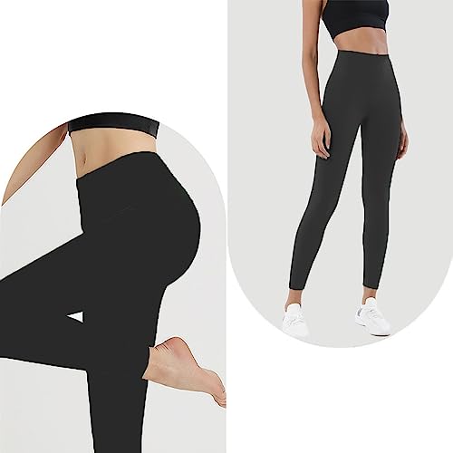 Leggins Deportivos Mujer, Leggings Push Up Cintura Alta Pantalon Yoga Anti Cellulite Fitness Control de Barriga Leggins Elásticos Ropa Deportiva (L, Negro)