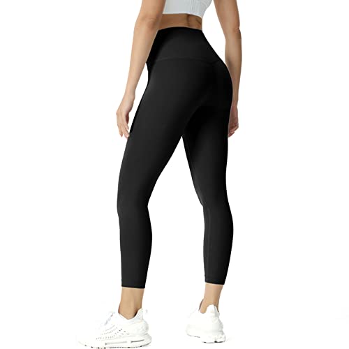 Leggins Deportivos Mujer, Leggings Push Up Cintura Alta Pantalon Yoga Anti Cellulite Fitness Control de Barriga Leggins Elásticos Ropa Deportiva (L, Negro)