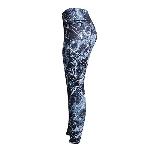 Leggins Invierno Mujer Colores Cintura Alta Push Up Pantalon Deporte Yoga Mallas De Deporte con Bolsillos Y Estampado Leggins Reductores Adelgazantes Mallas Fitness para Fitness Y Running Y Pilates