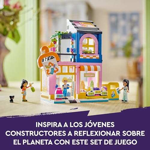 LEGO Friends Tienda de Moda Retro de Juguete con Accesorios, Maqueta de Construcción, Juego de Roles con Mini Muñecos de Personajes y Figura de Gato, Regalo para Niñas y Niños de 6 Años o Más 42614