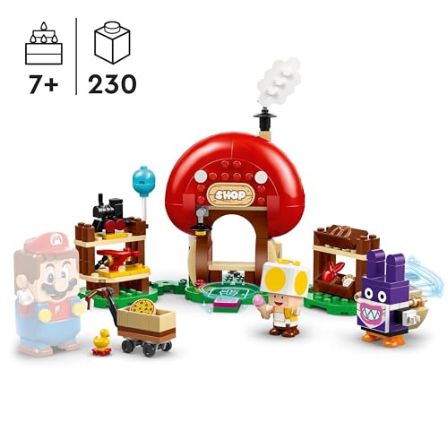 LEGO Super Mario Set de Expansión: Caco Gazapo en la Tienda de Toad Juguete Coleccionable con 2 Personajes de Videojuego Construibles, Regalo para Niños, Niñas y Gamers de 7 Años o Más 71429