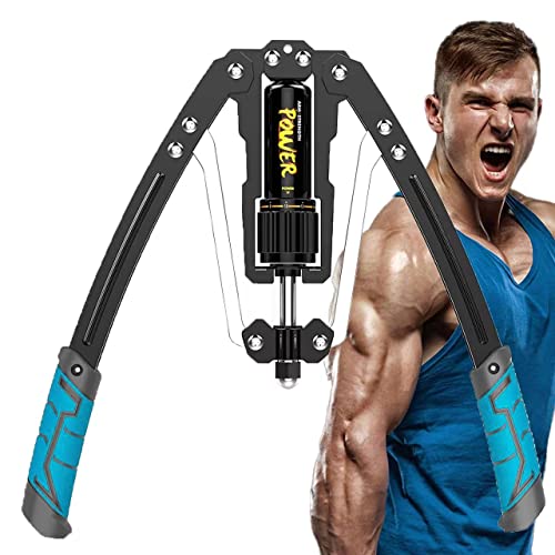 LEJIEYIN Barra Twister de Potencia Hidráulica Ajustable 10-200 kg, Doble Muelle Hidráulico para la Musculación de Pectorales y Hombros