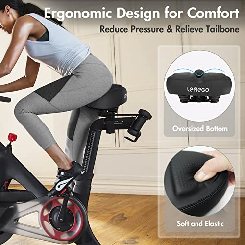 LEMEGO Sillín Bicicleta Cómodo Grande, Sillin Bicicleta MTB Hombre Mujer Antiprostatico Gel Acolchada Transpirable Reflectante Asiento para Bicicleta Montaña Electrica Estatica Spinning Bici