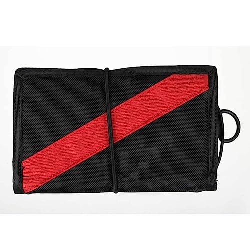 lerwliop Bloc de notas subacuático impermeable multifuncional sumergible portátil pequeño conveniente buceo natación deportes al aire libre, negro rojo