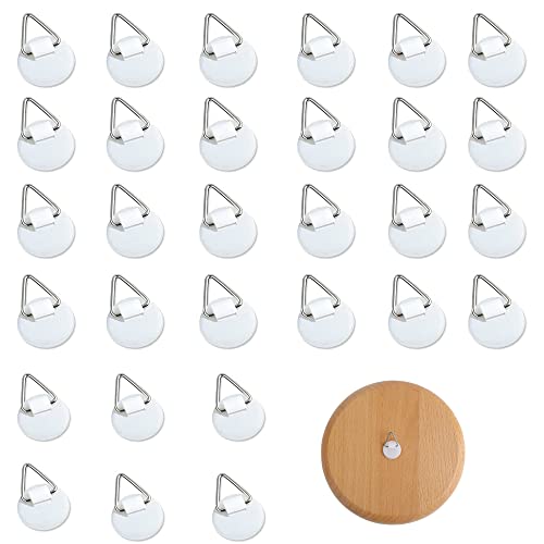 LEZED Gancho Para Plato De Pared，30 Colgador De Cuadros Autoadhesiva 22mm Ganchos Adhesivos Invisibles Soporte Para Platos De Pared para Colgar Fotos, Pósteres y Carteles