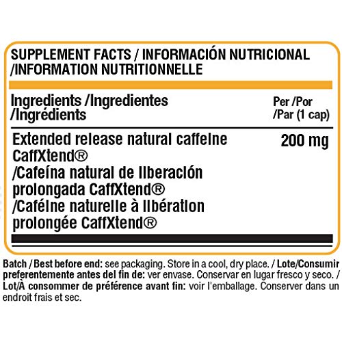 Life Pro Caffeine Extensive 90 Vegancaps | 90 Capsulas Veganas de Cafeína de Dosis Alta | Estimulante y Quemagrasa con un Efecto Rápido | Fabricado en España