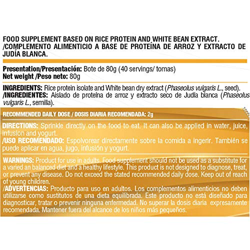 Life Pro Carb Stop bloqueador de carbohidratos y grasas a base de aislado de proteína de arroz y judía blanca – Inhibidor de hidratos de carbono y azúcar para contribuir en la pérdida de peso – 80 gr