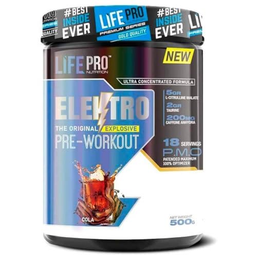 Life Pro Elektro 500g | Pre Workout en Polvo | Suplemento Pre Entreno | Nueva Formula (COLA)