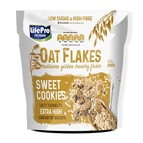 Life Pro Fit Food Copos Avena Cookies 800G | Ricos en carbohidratos y aminoacidos