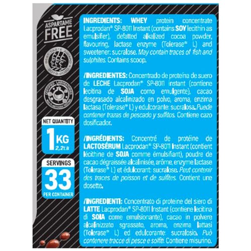 Life Pro Whey 1Kg | Alimento Deportivo, 78% Proteína de Concentrado de Suero, Protege Tejidos, Anticatabolismo, Crecimiento Muscular y Facilita Períodos de Recuperación | Sin Gluten (Chocolate Belga)